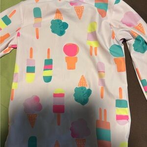 GAP Baby White Top with Neon Pink Orange and Teal Accents
